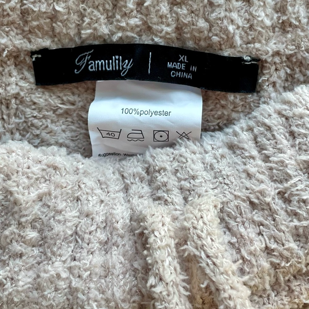 Cream knit lounge pants - Picture 3 of 4